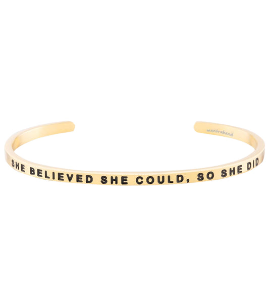 Mantraband She Believed She Could, So She Did Bracelet Yellow Gold